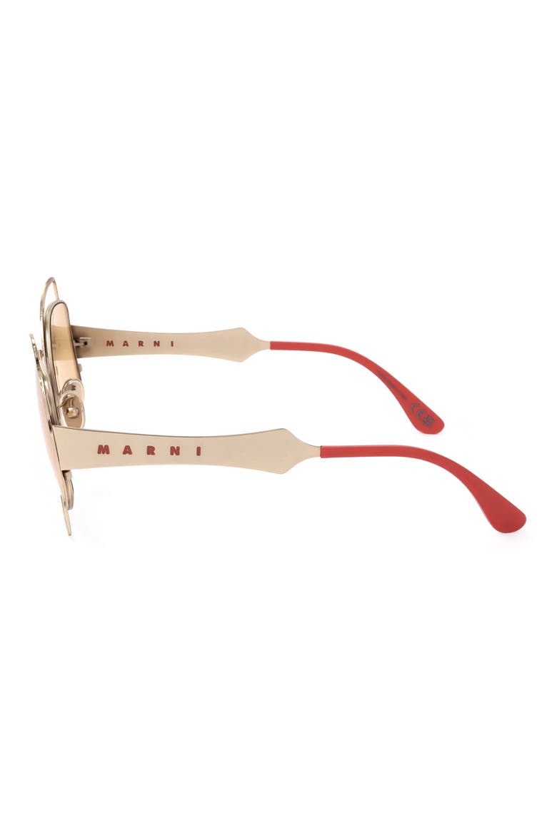 60mm Round Sunglasses, Alternate, color, GOLD / DARK GREY