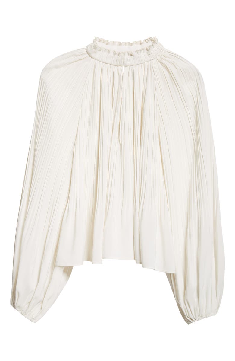 Veronica Beard Walker Pleated Top, Alternate, color, Ivory