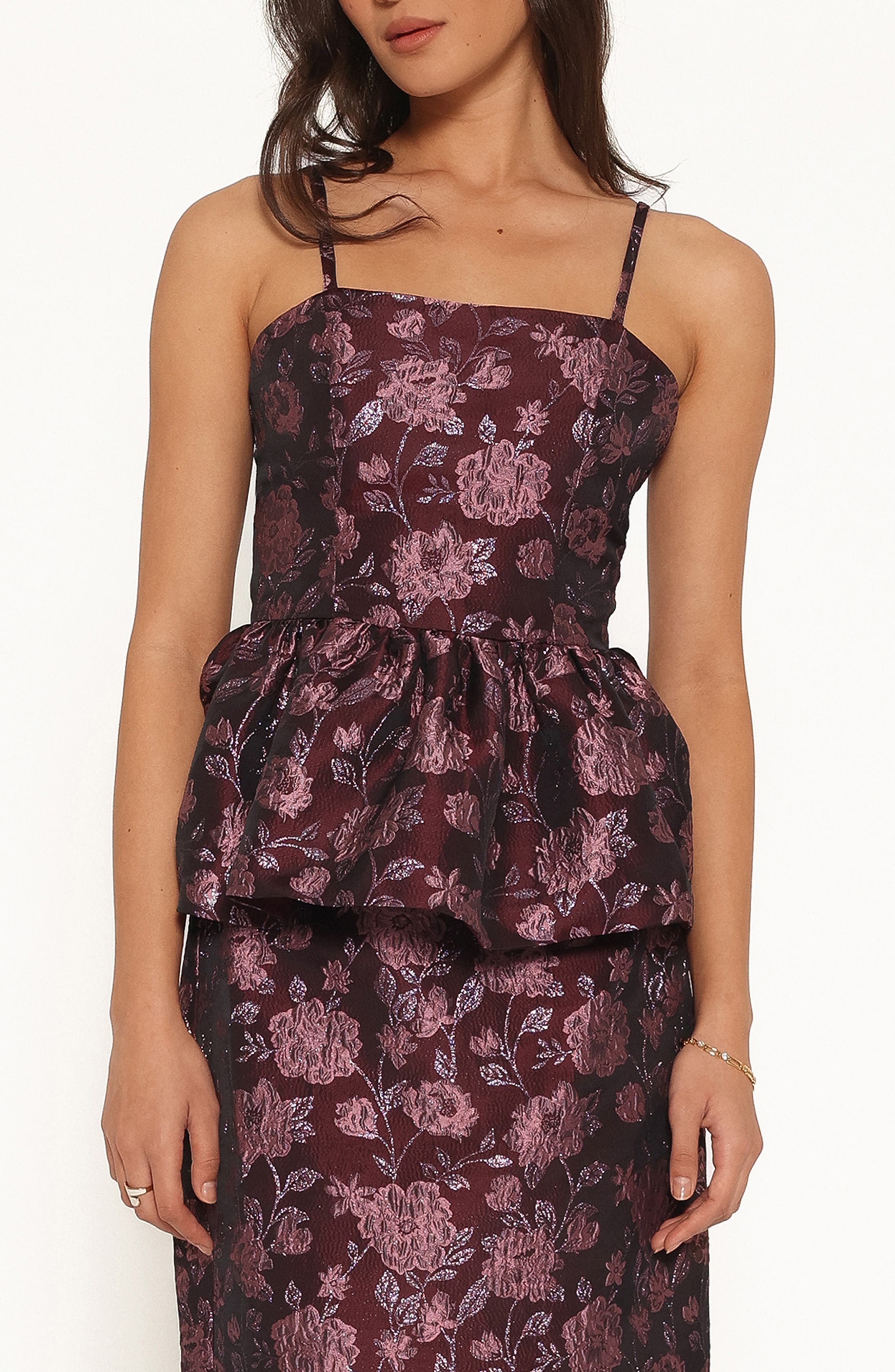 selected PLUM BROCADE