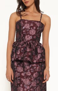 Petal & Pup Allegro Floral Brocade Peplum Top