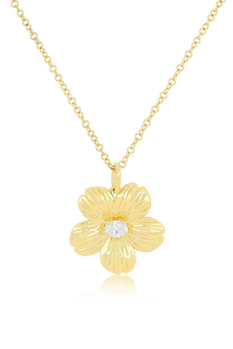 Cherry Blossom Pendant Necklace, Main, color, 14K YELLOW GOLD