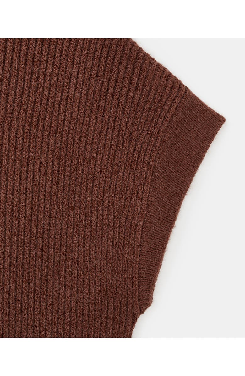 MANGO Perkins Short Sleeve Sweater, Alternate, color, Brown