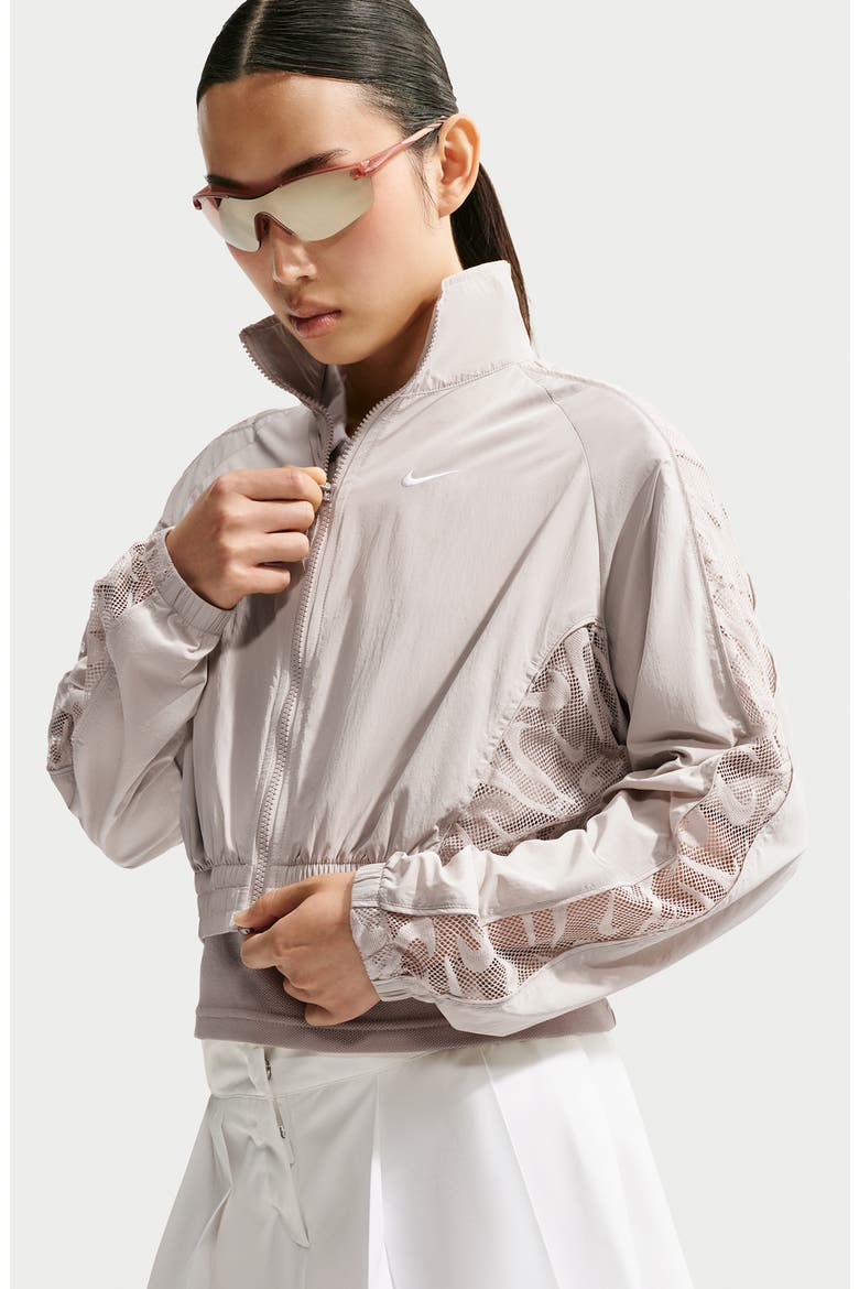 Sportswear Cropped Track Jacket, Alternate, color, CREAM II/ CREAM II/ WHITE