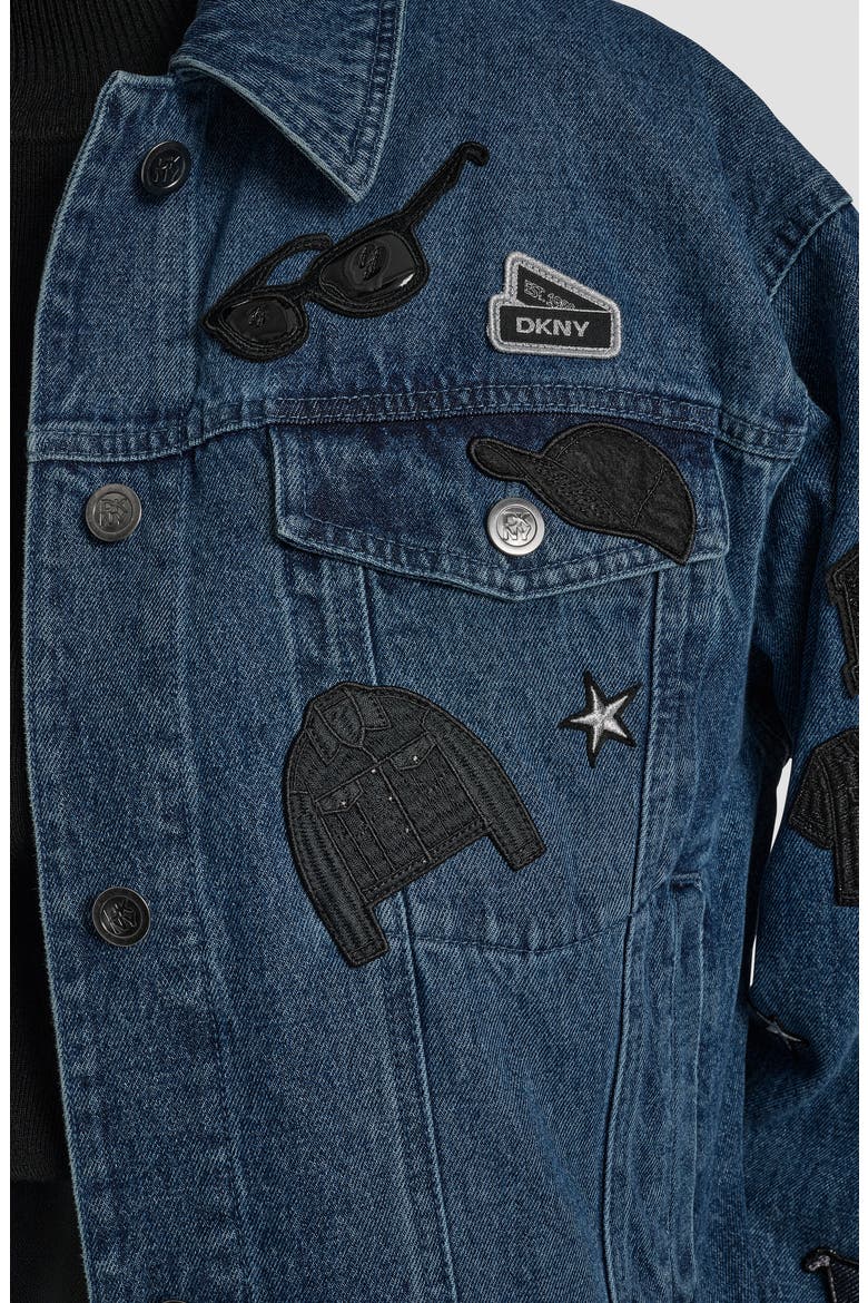 Logo Patch Denim Trucker Jacket, Alternate, color, LUDLOW WASH
