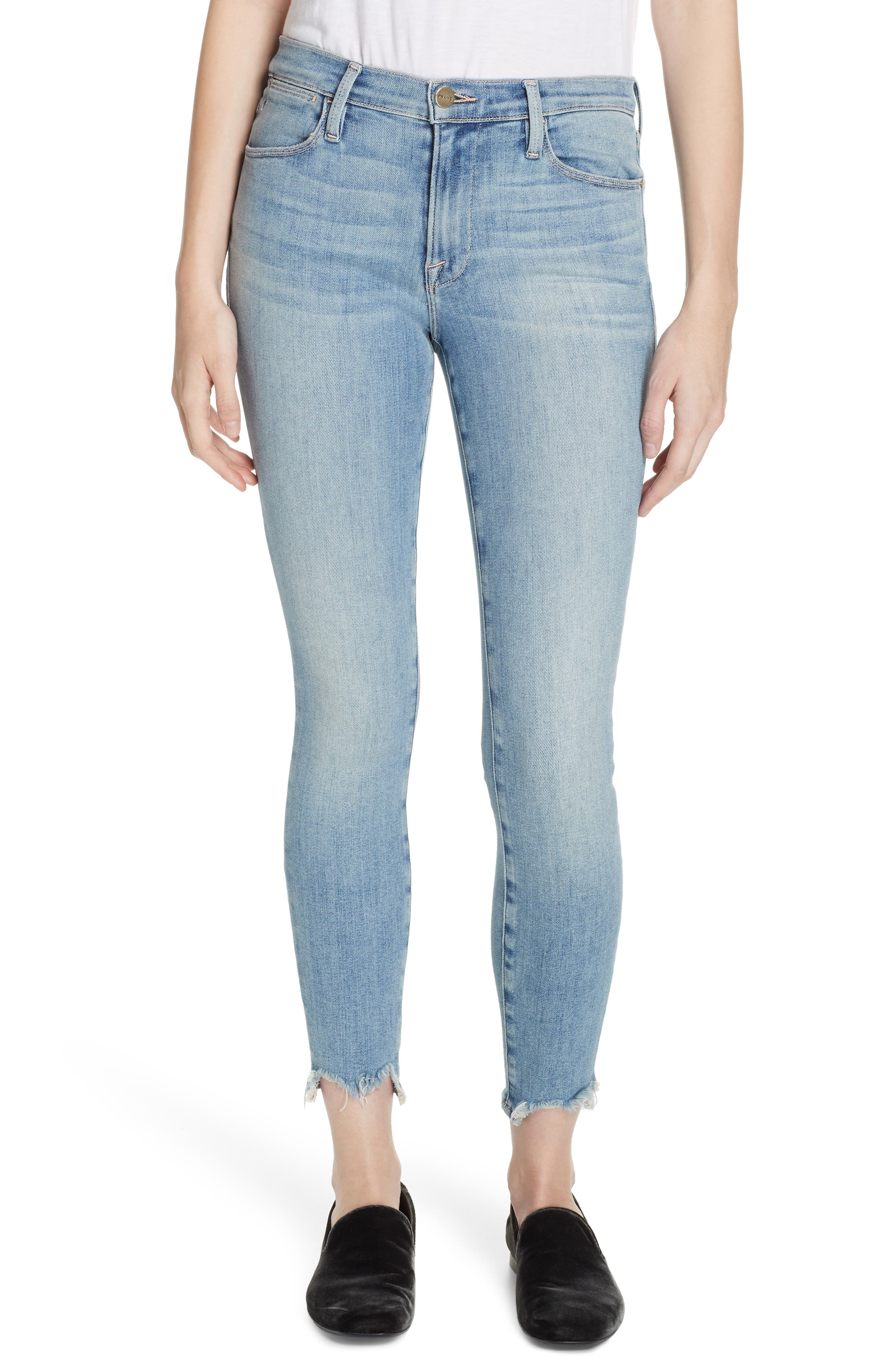 Le High Chew Hem Ankle Skinny Jeans