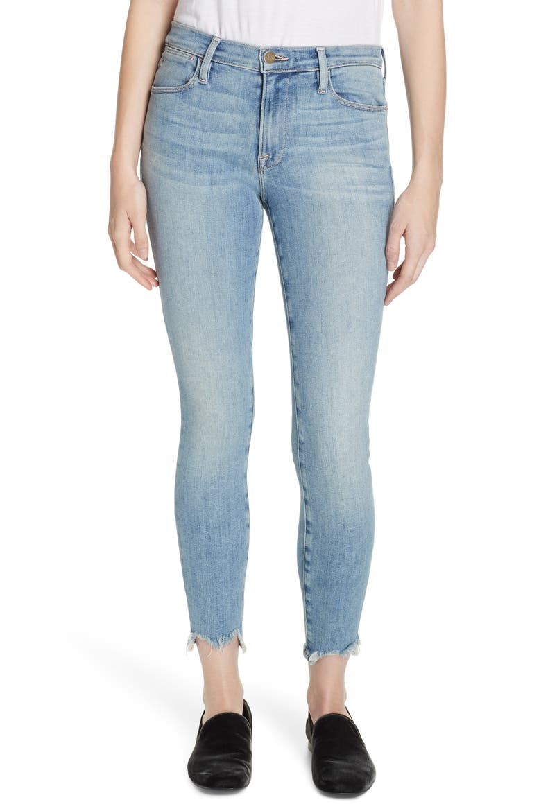 Le High Chew Hem Ankle Skinny Jeans, Main, color, PALTROW