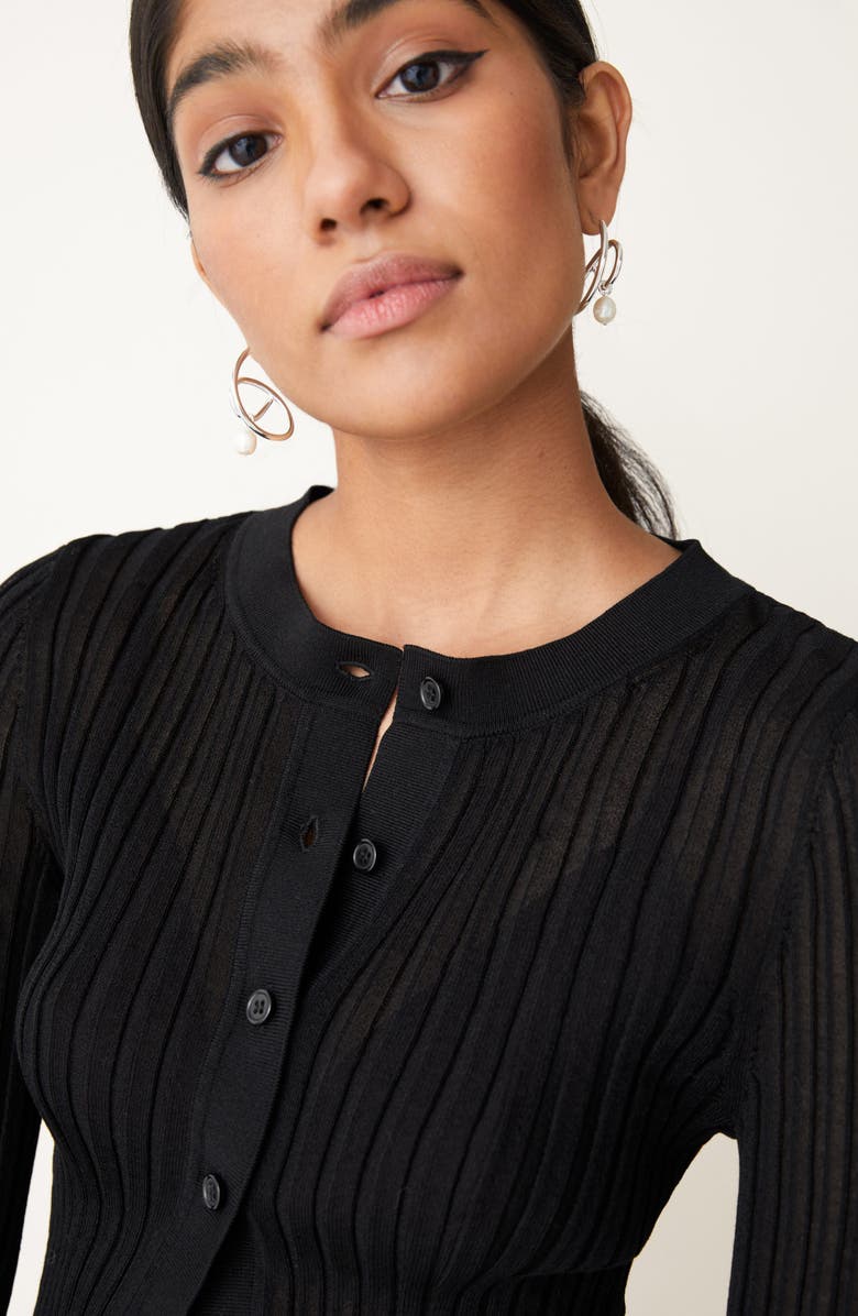 & Other Stories Trumpet Sleeve Rib Cardigan, Alternate, color,