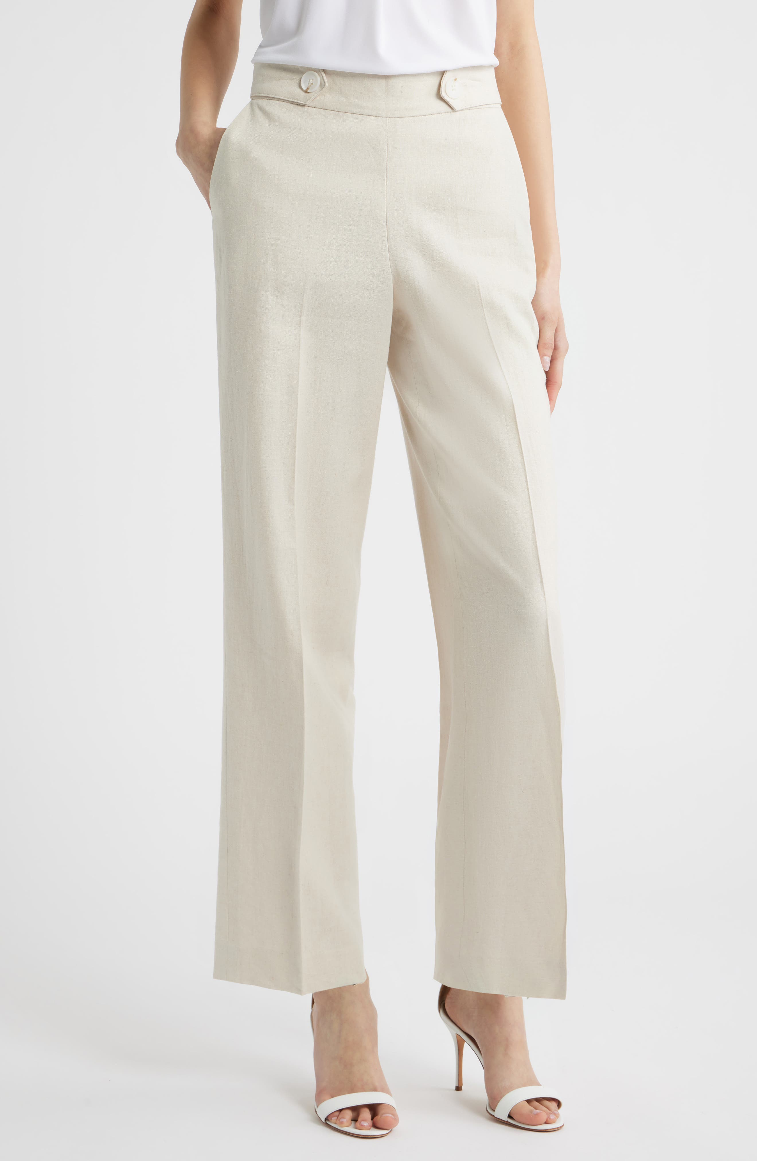 Pull-On Crop Wide Leg Pants
