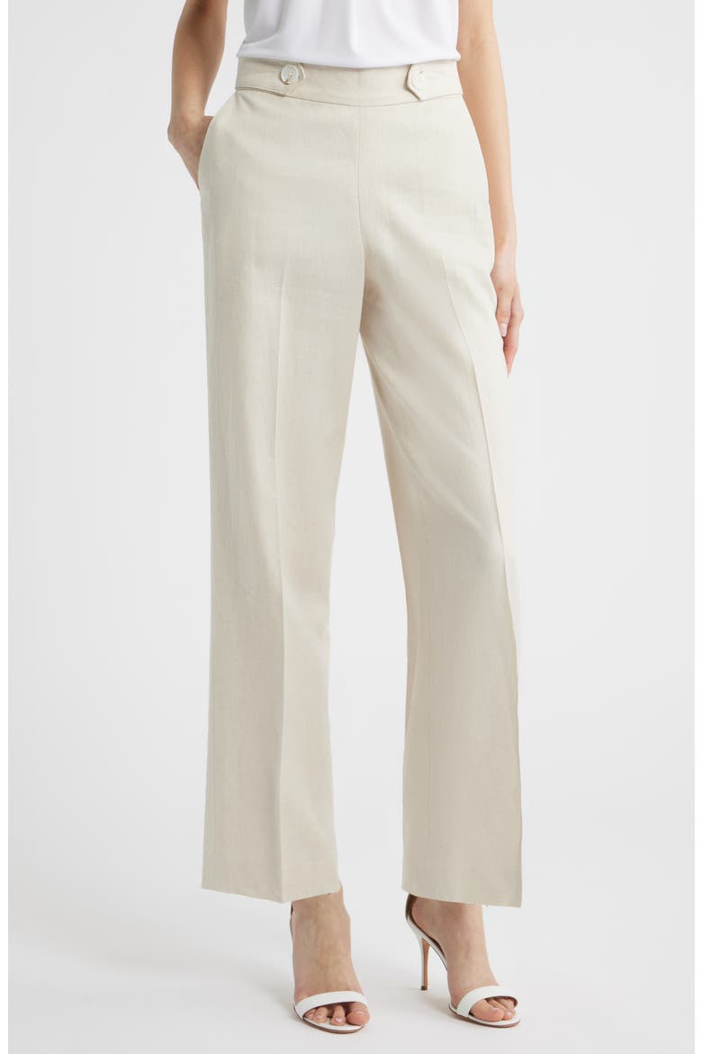 Pull-On Crop Wide Leg Pants, Main, color, NATURAL GRAIN