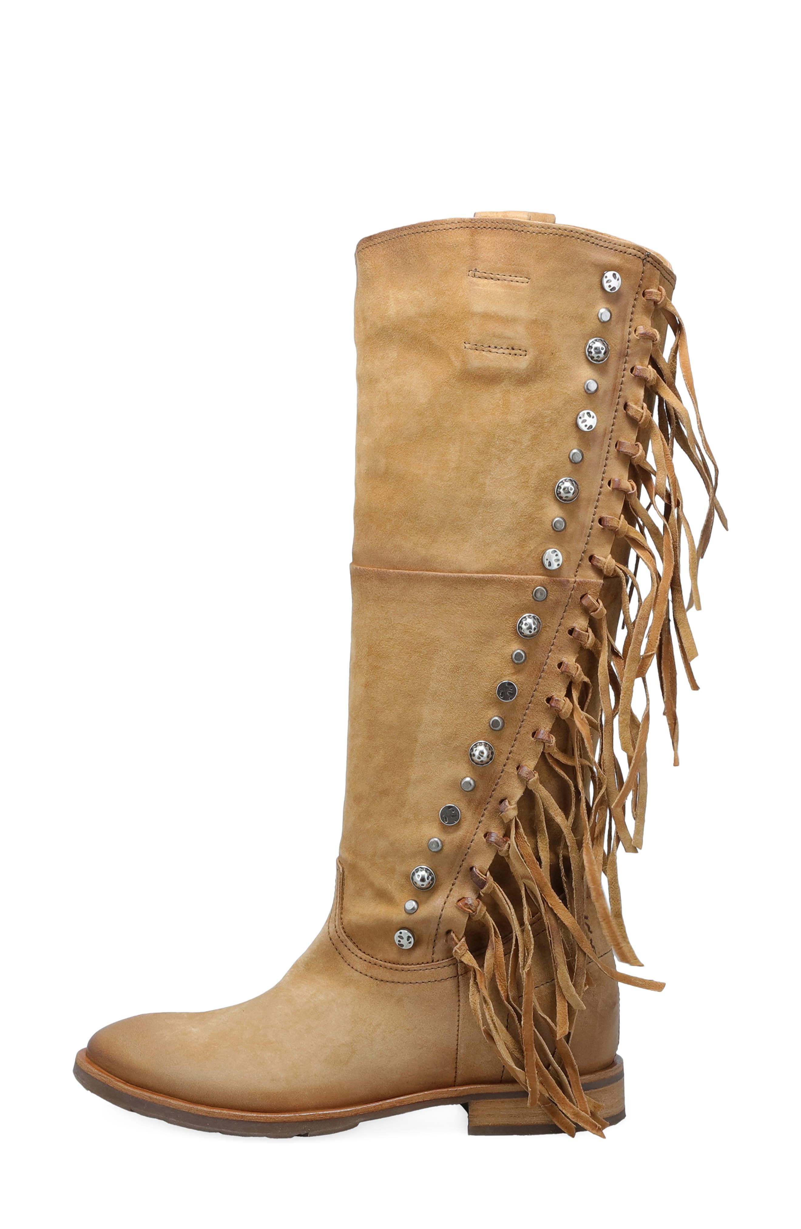 Ilke Studded Fringe Western Knee High Boot - image 4