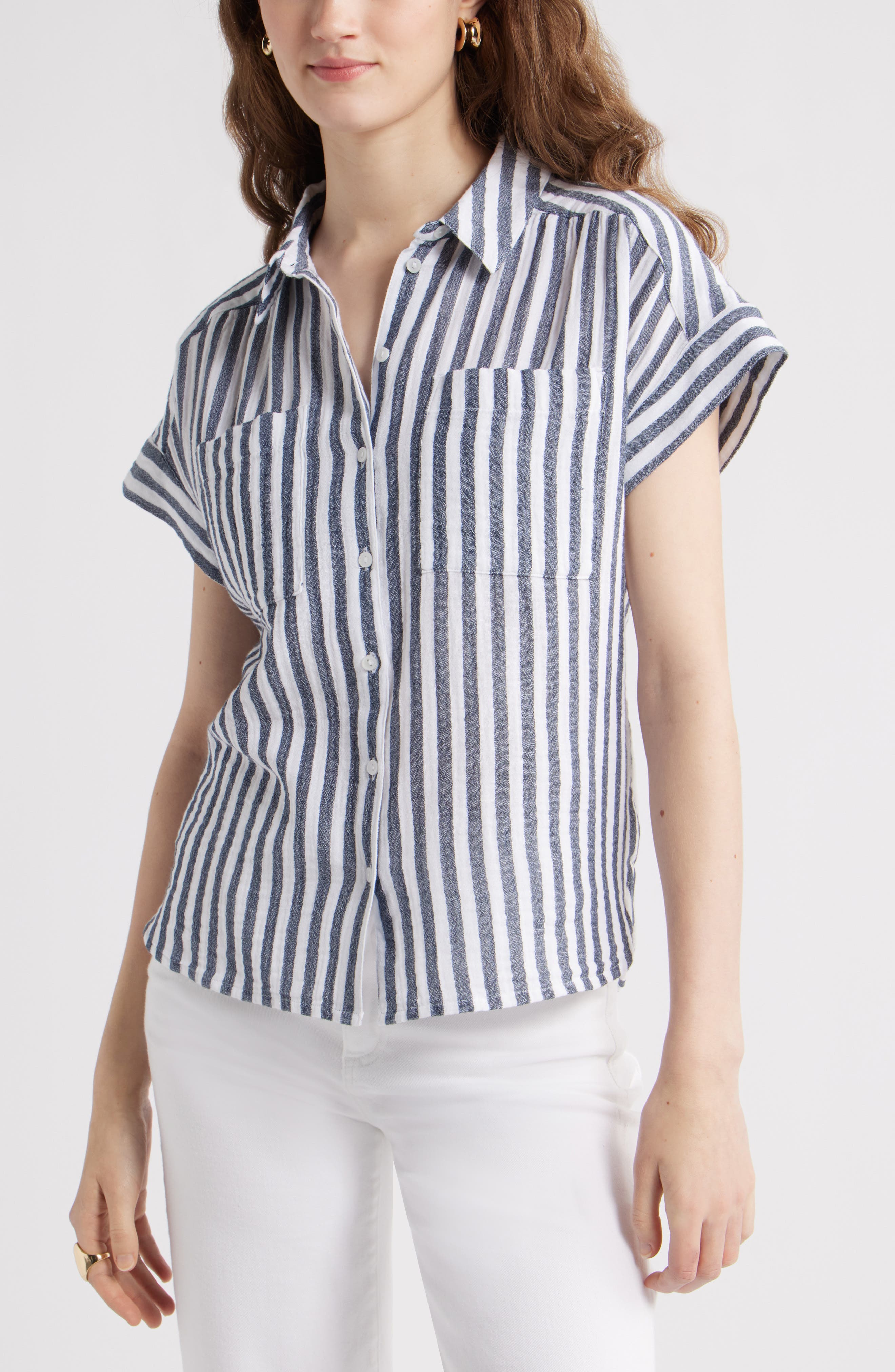 female striped shirt