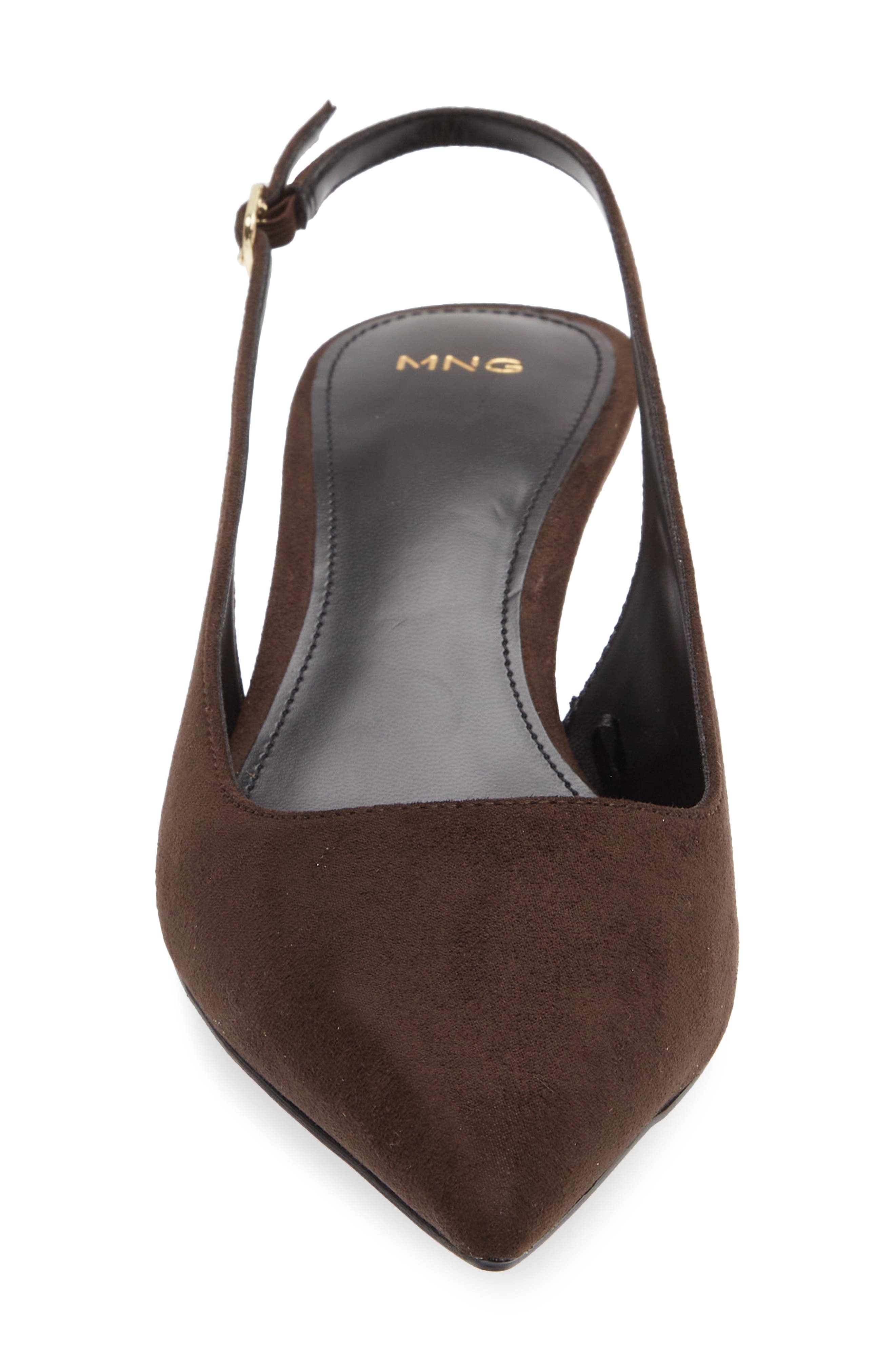 Monaco Pointed Toe Slingback Pump, Alternate, color, CHOCOLATE