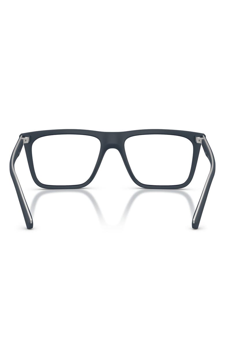 Emporio Armani 54mm Square Optical Glasses, Alternate, color, Matte Blue / Clear