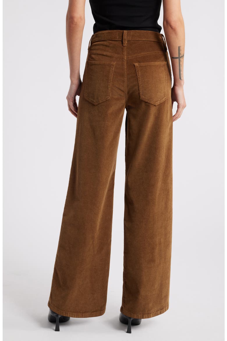 Le Slim Palazzo Corduroy Pants, Alternate, color, TOAST