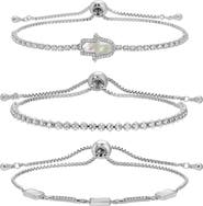 EYE CANDY LOS ANGELES Set of 3 Maryam Cubic Zirconia Bolo Bracelets