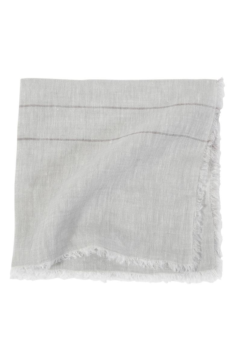 Pom Pom at Home Sonoma Set of 4 Linen Napkins, Main, color, Light Grey