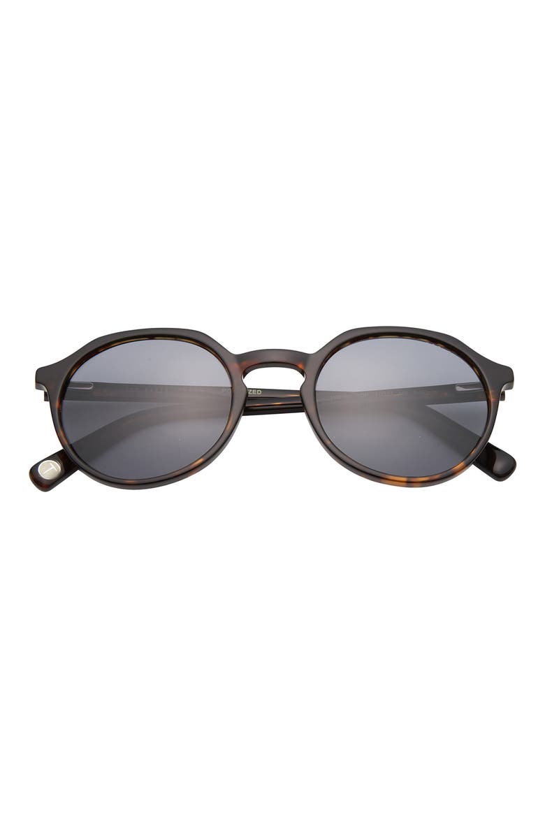 51mm Polarized Round Sunglasses, Main, color, TORTOISE