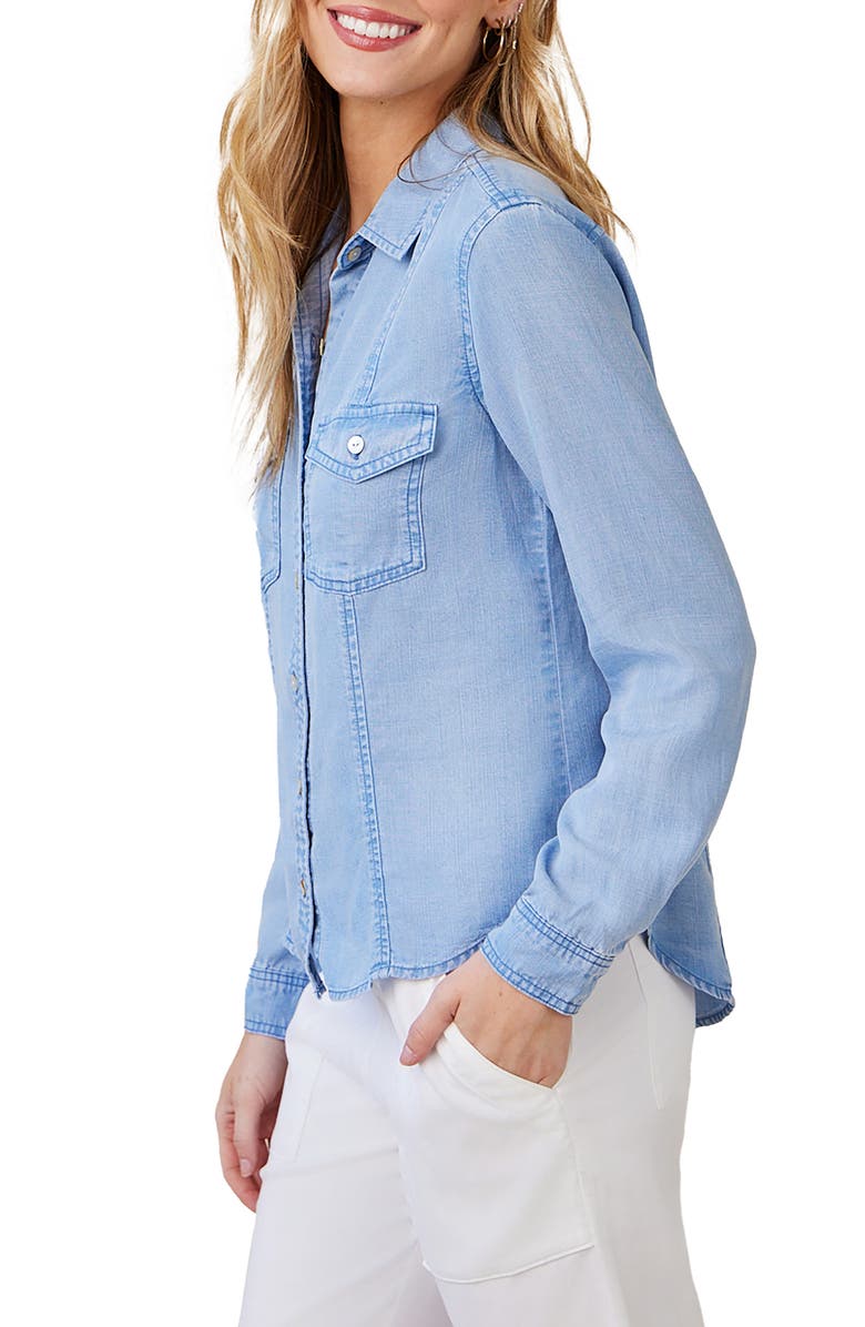 Bella Dahl Seamed Chambray Button-Up Shirt, Alternate, color, 