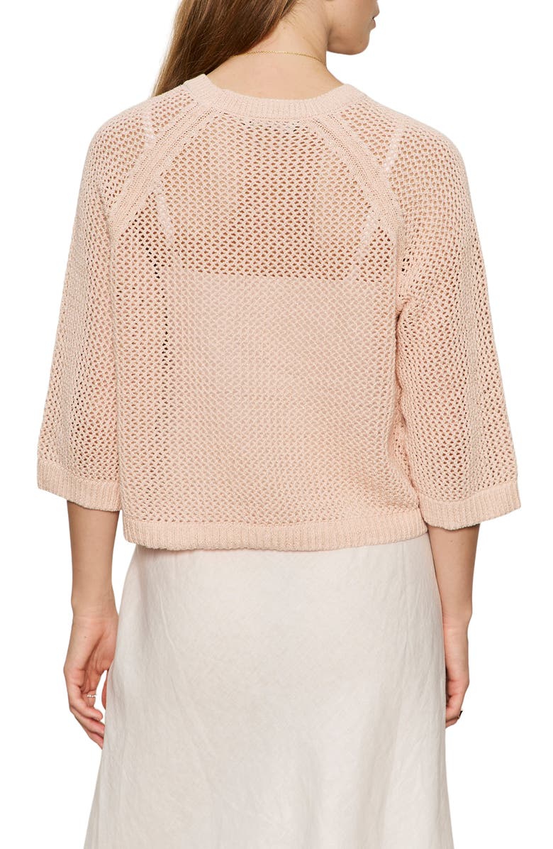 Sanctuary Metallic Openwork Sweater Top, Alternate, color, Washed Salmon Pink
