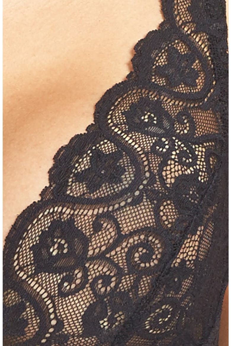 'Tulip' Lace Triangle Bra, Alternate, color, BLACK