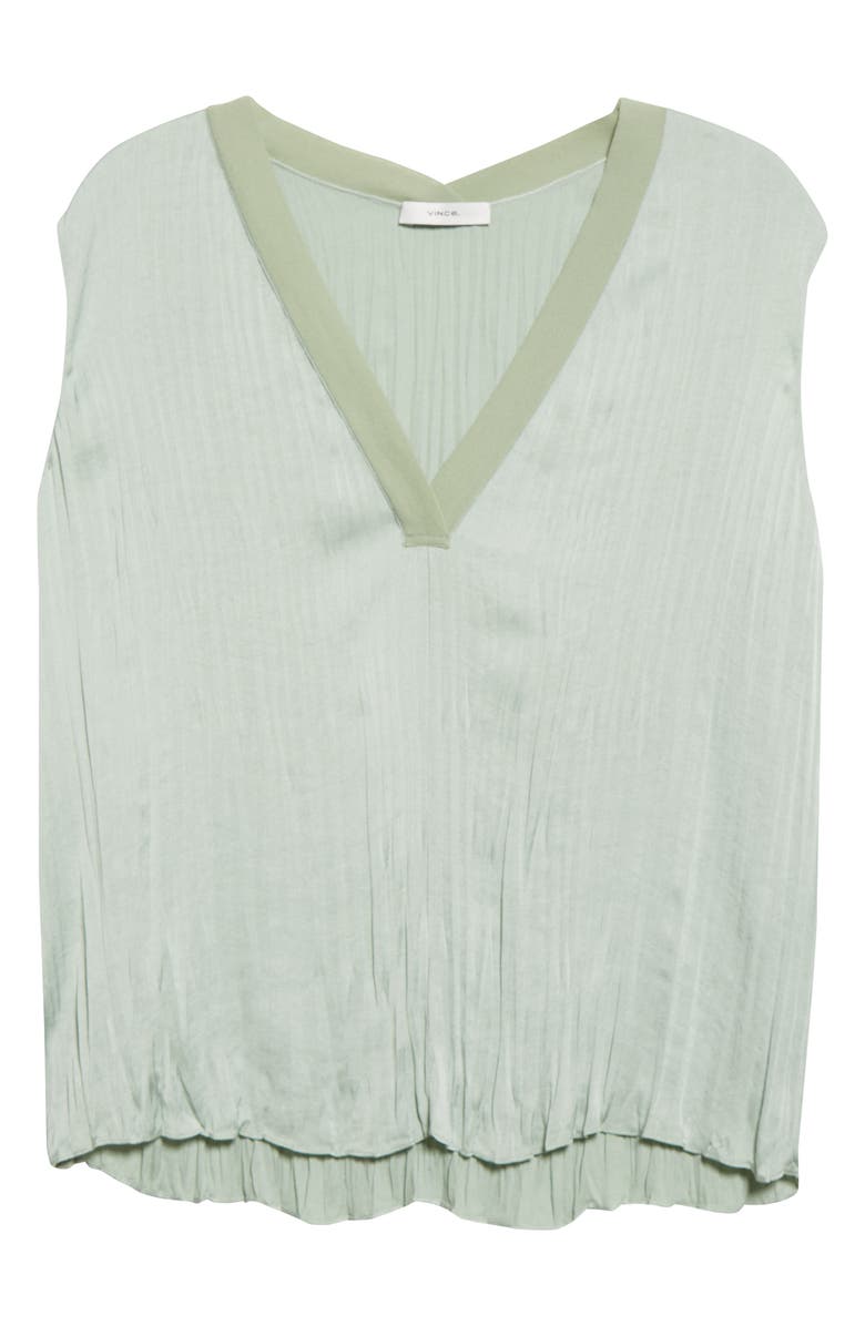 Vince Crushed Sleeveless Double V-Neck Blouse, Alternate, color,