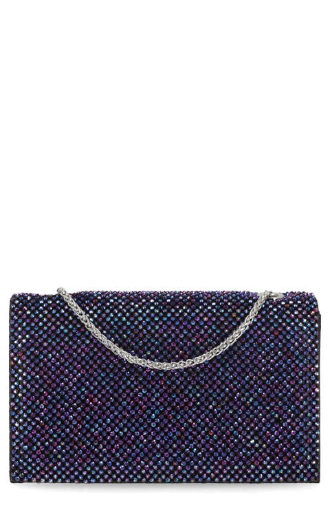 Adria Rhinestone Embellished Chain Handle Clutch