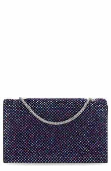 Jessica McClintock Adria Rhinestone Embellished Chain Handle Clutch
