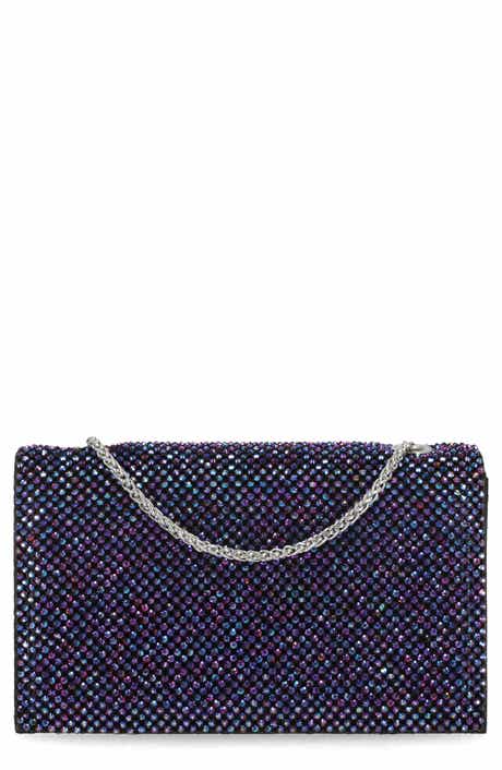 Jessica McClintock Adria Rhinestone Embellished Chain Handle Clutch