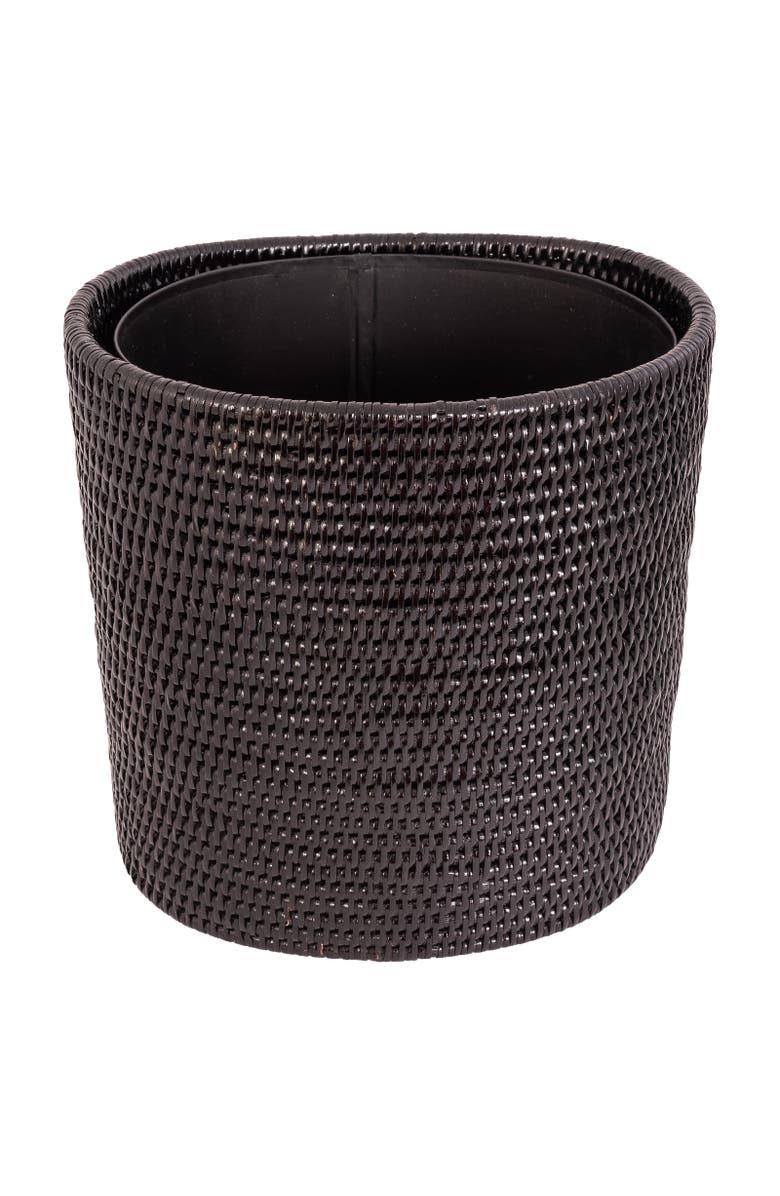 Artifacts Trading Company<sup>™</sup> Artifacts Rattan Oval Waste Basket with Metal Liner, Main, color, Tudor Black