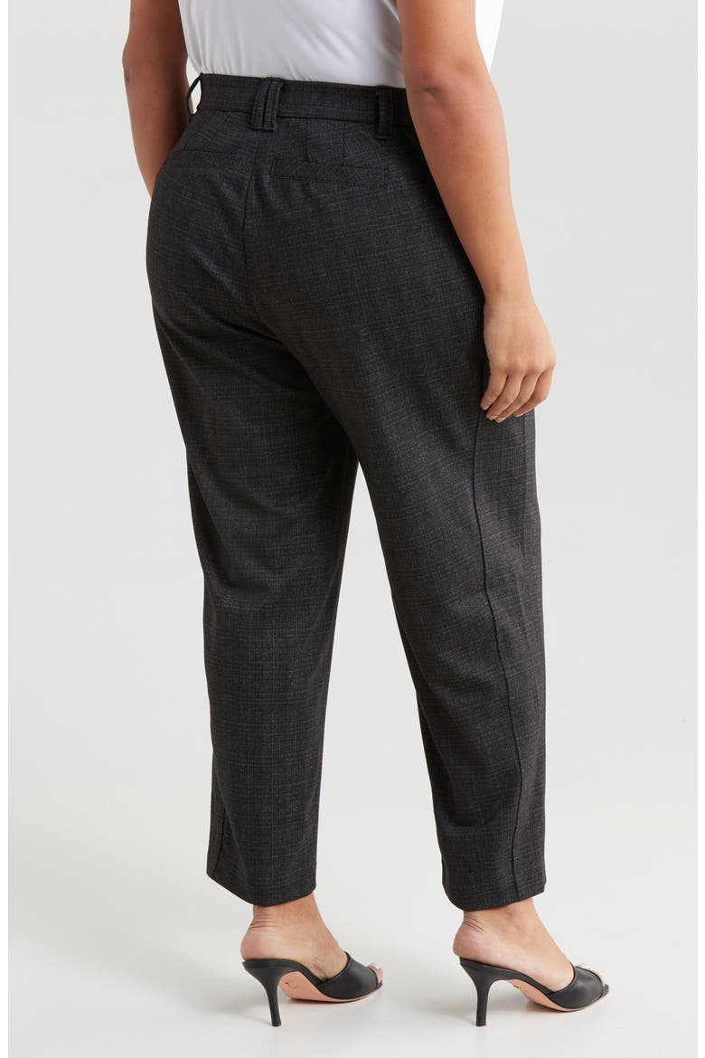 Skyrise Pleated Ankle Straight Leg Pants, Alternate, color, CHARCOAL MULTI