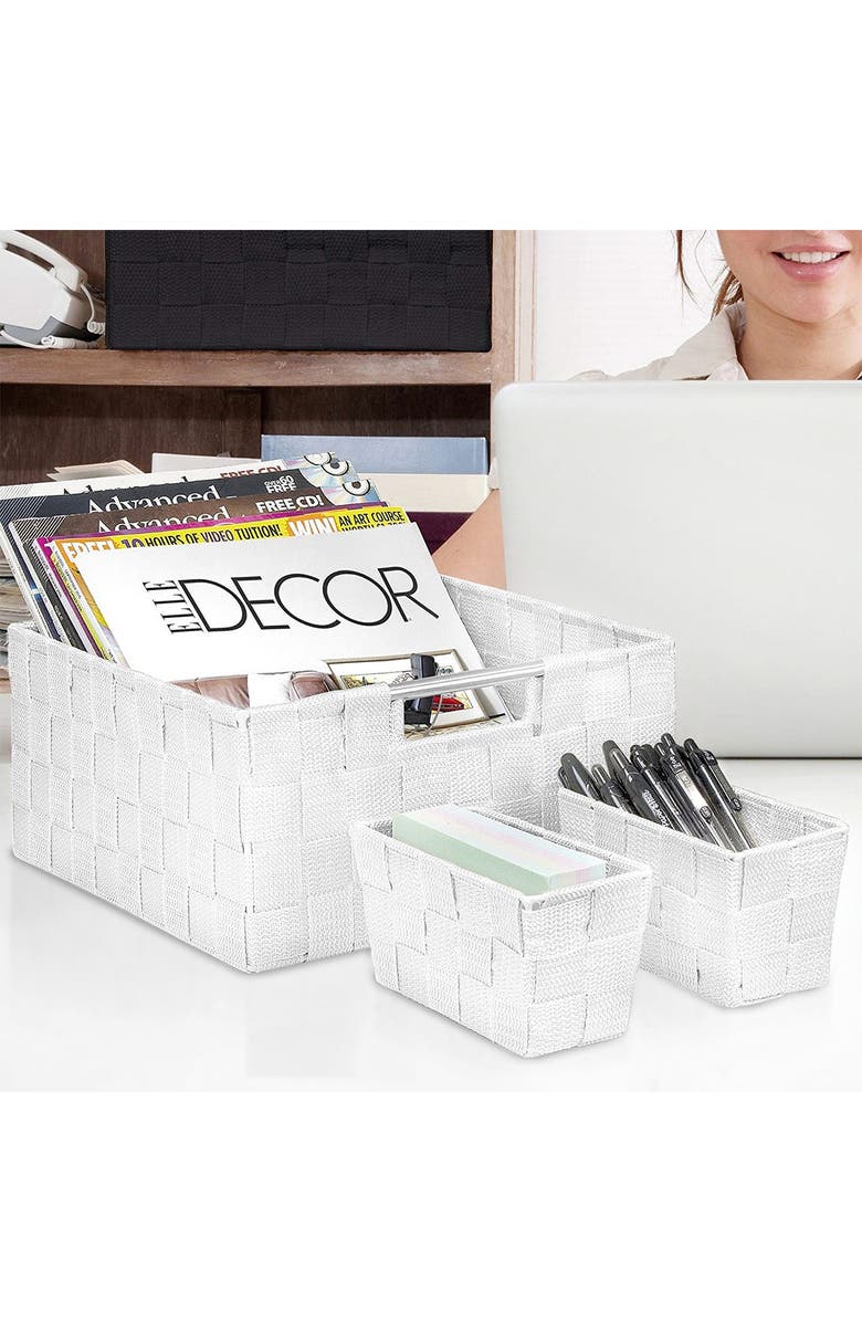 SORBUS White Weave 7-Piece Basket Set, Alternate, color, White