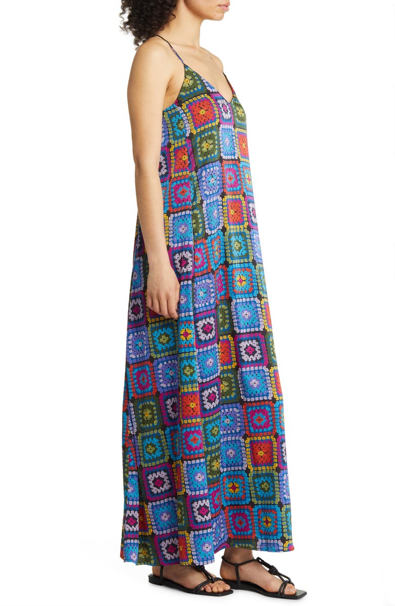 Tahari ASL Patchwork A-Line Maxi Dress, Alternate, color,