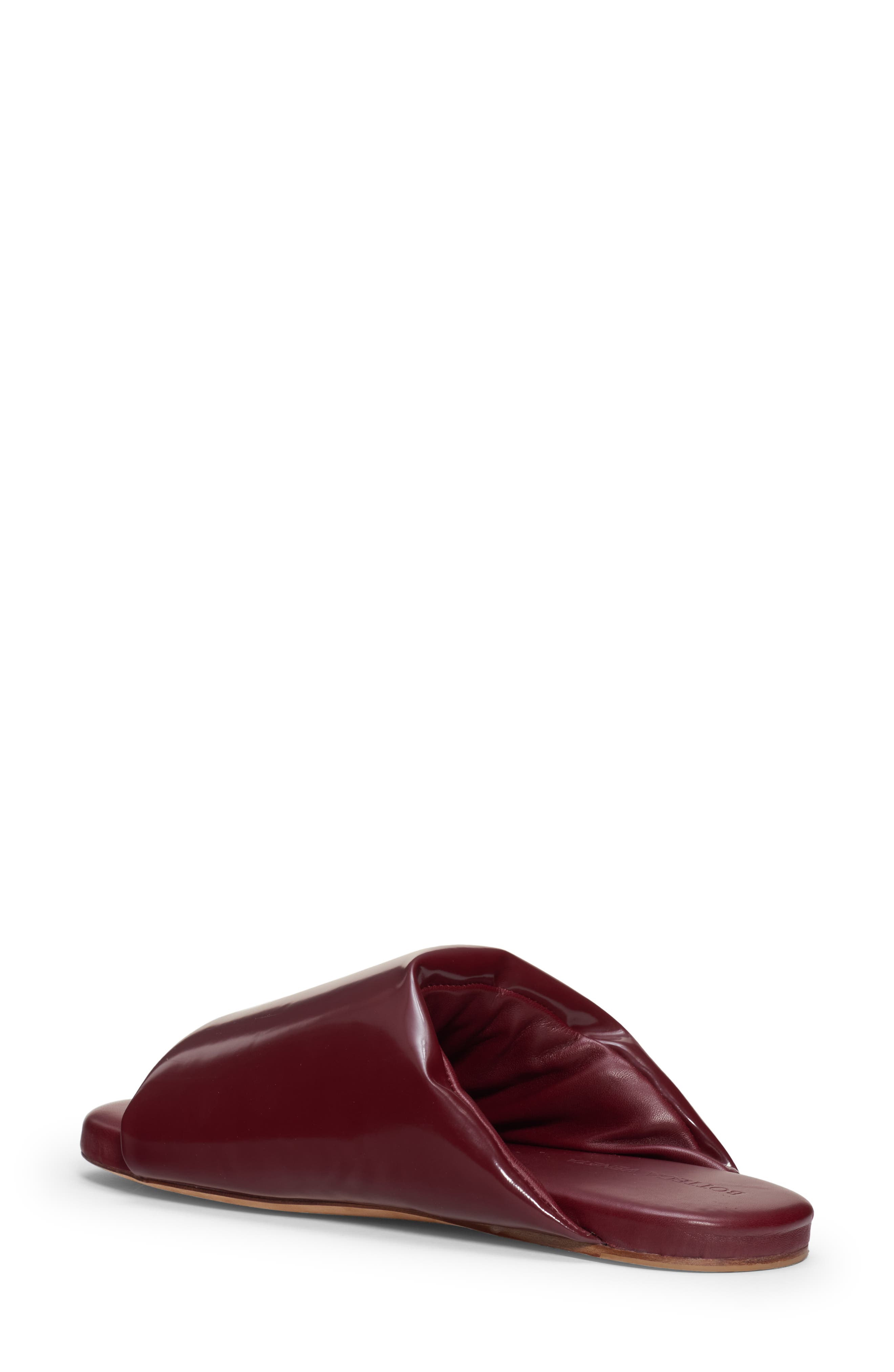 Latex Leather Slide Sandal, Alternate, color, MERLOT