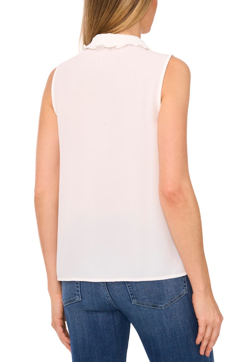 Embroidered Ruffle Collar Sleeveless Shirt, Alternate, color, NEW IVORY