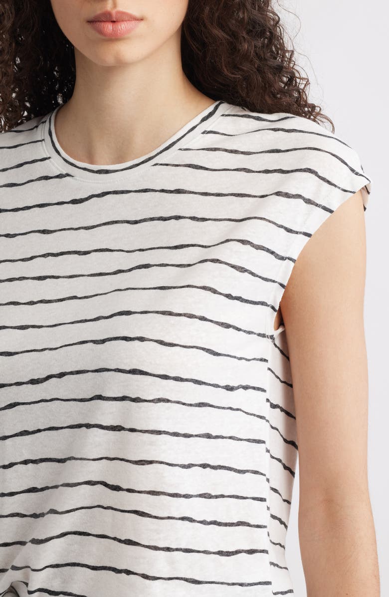 Wit & Wisdom Stripe Linen Blend T-Shirt, Alternate, color, 