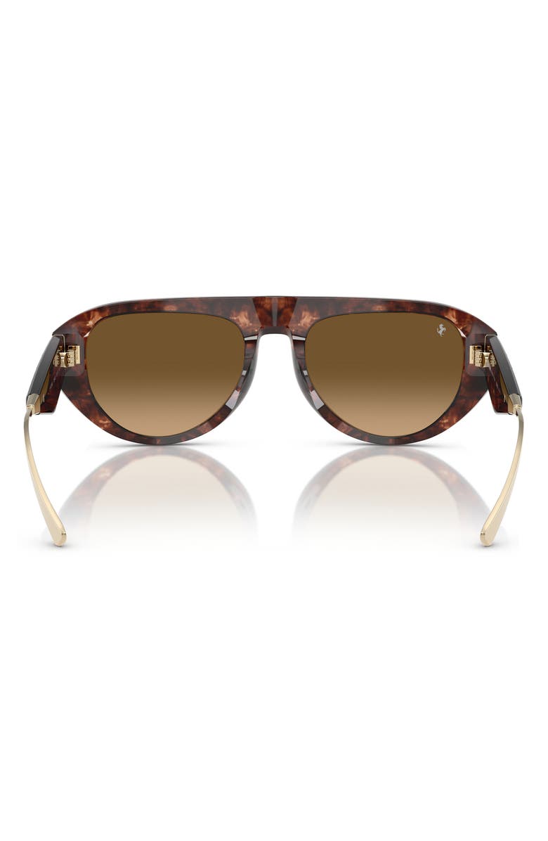Scuderia Ferrari 55mm Pilot Sunglasses, Alternate, color, Havana Caramel / Brown Polar