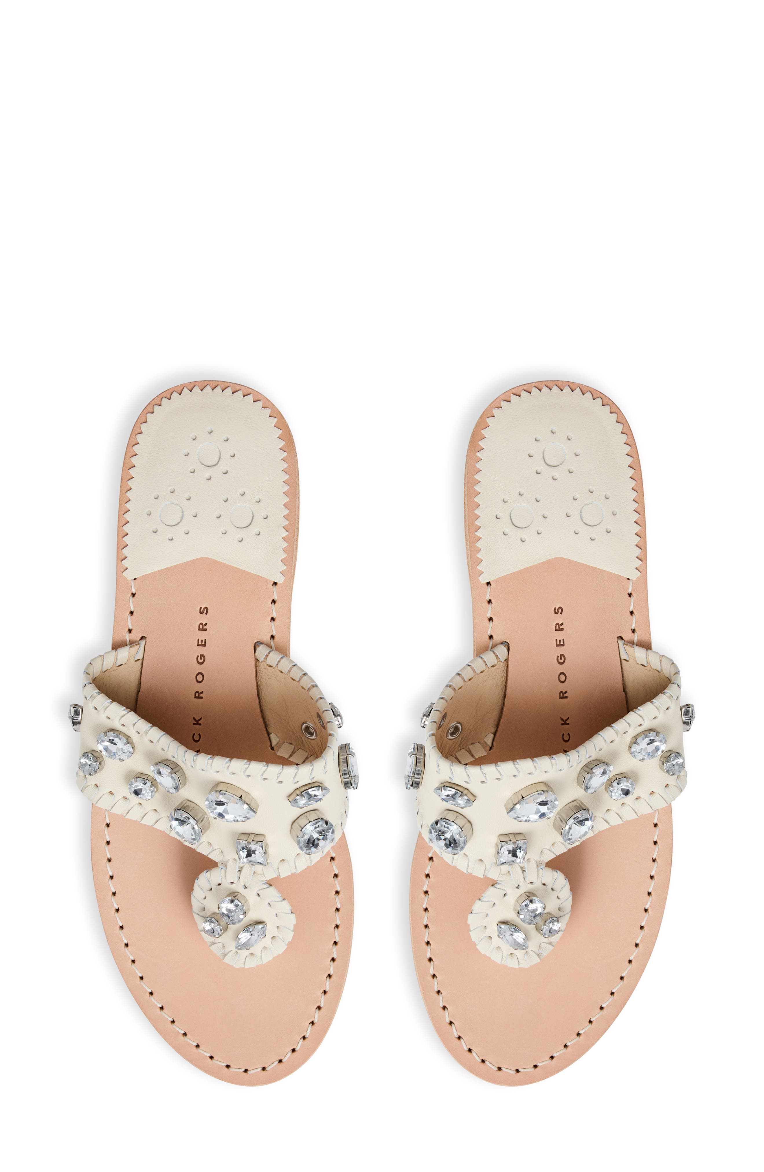Jacks Jewel Flip Flop, Alternate, color, IVORY
