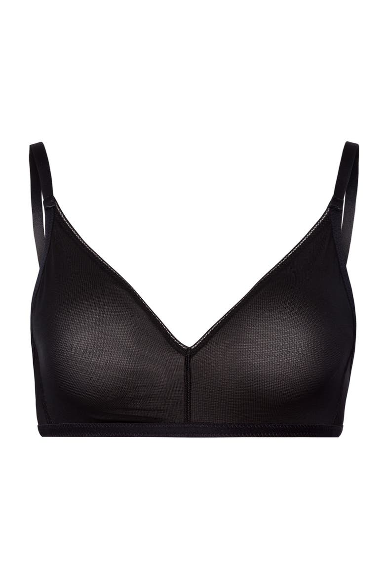 Smooth Illusion Semi-Transparent Tulle Soft Cup Bra, Main, color, Black