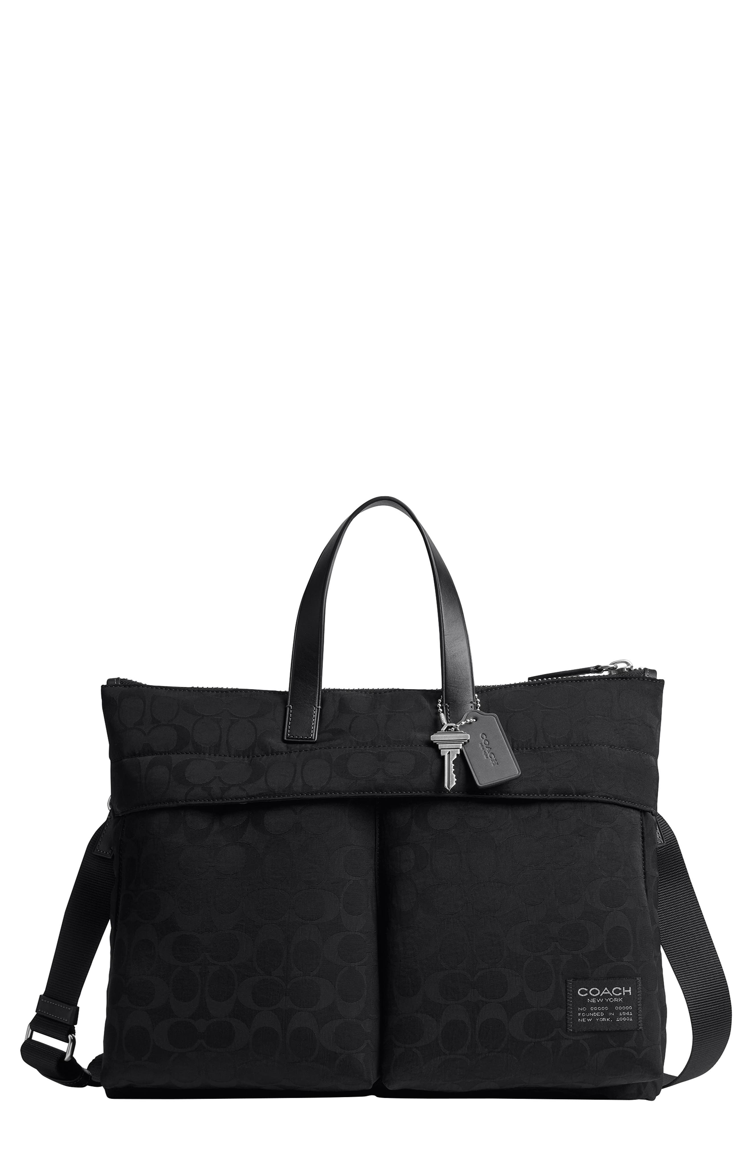 COACH Luka Brief in Signature Nylon, Main, color, Black