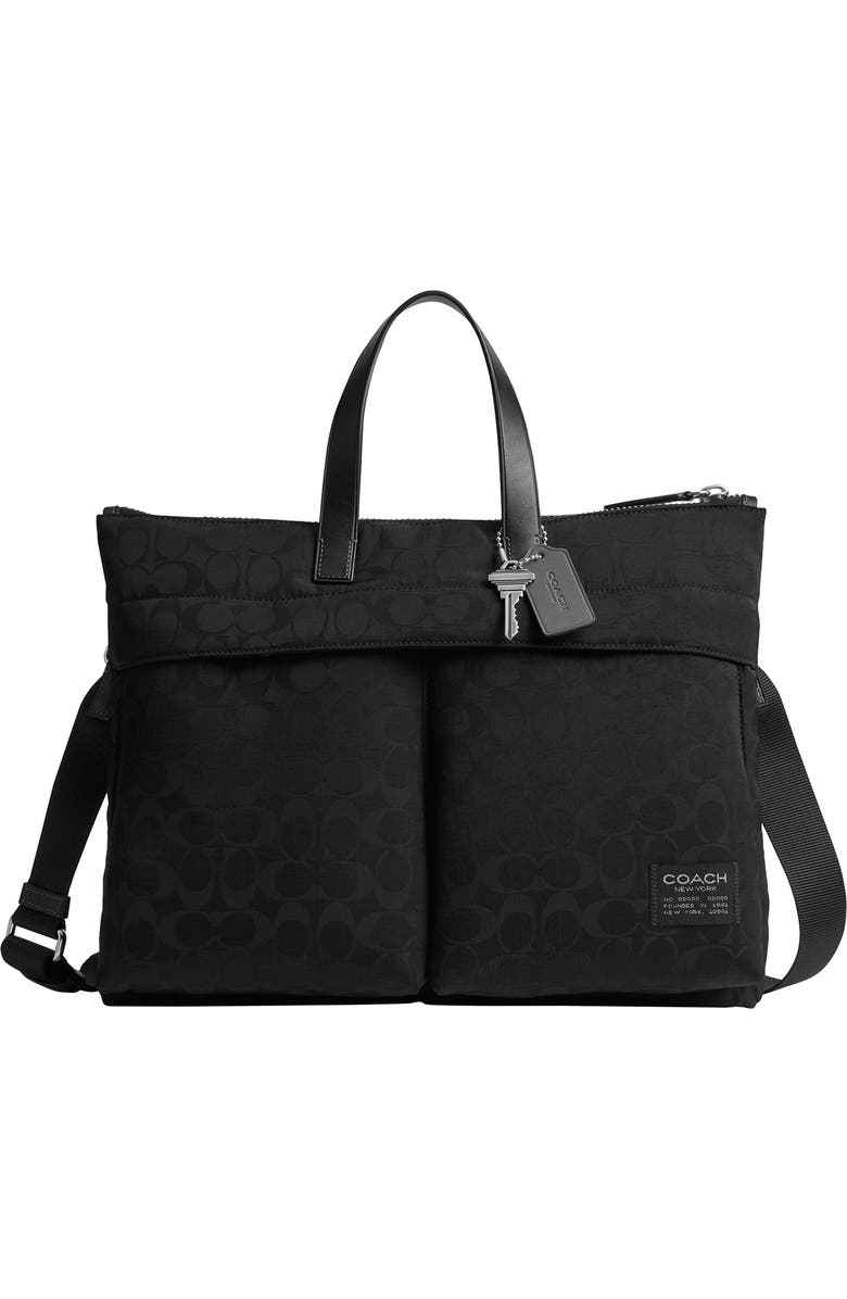 COACH Luka Brief in Signature Nylon, Main, color, Black