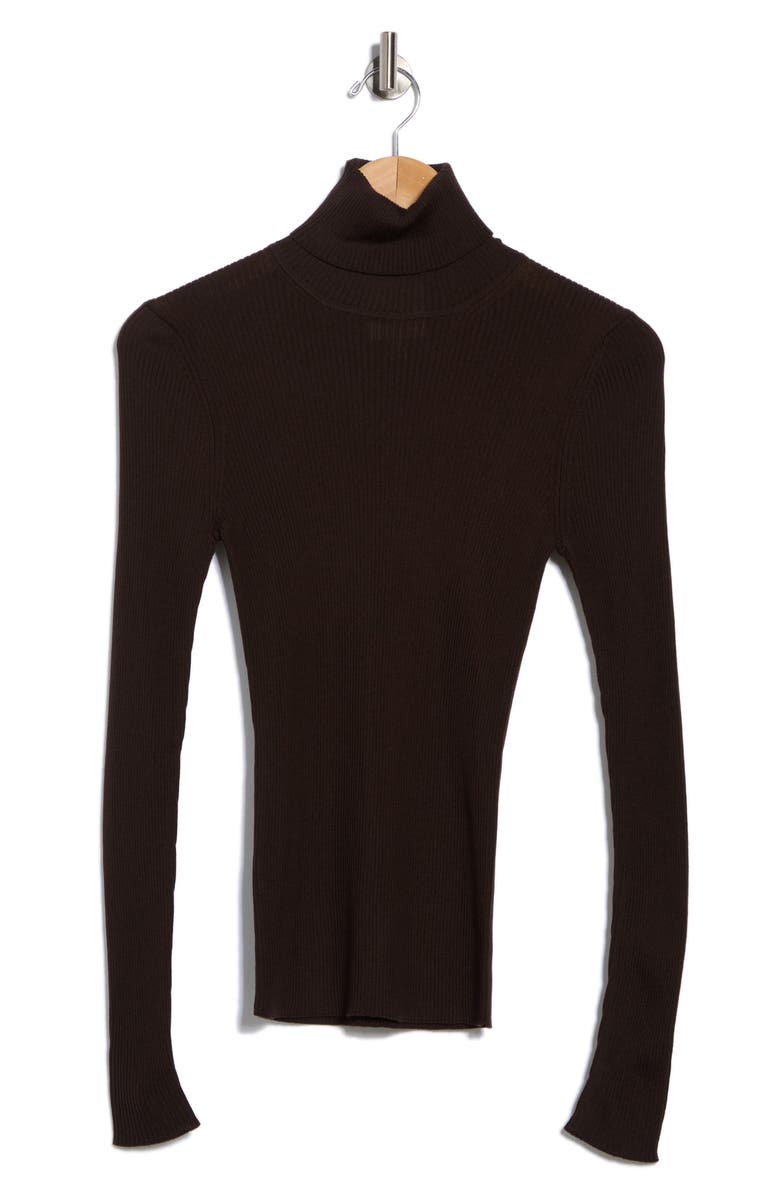 TWP Wool Knit Turtleneck Top, Alternate, color, Chocolate