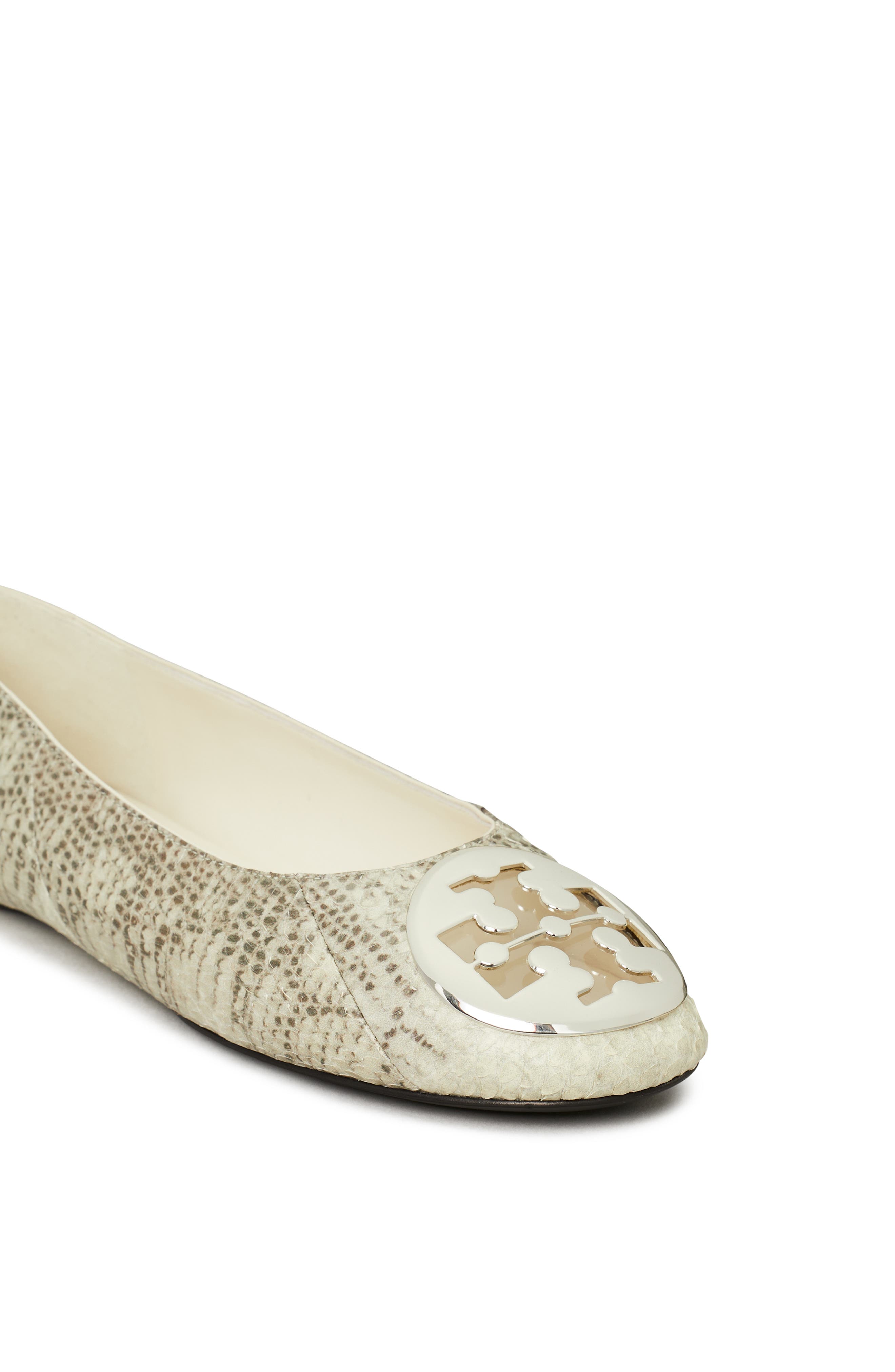 Reva Leather Ballet Flat, Alternate, color, LIZARD SNAKESKIN PRINT/ SILVER
