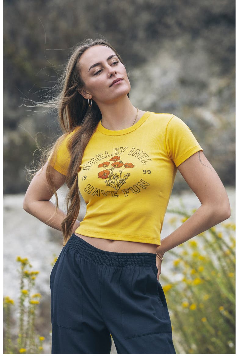 Poppy Cotton Graphic Baby Tee, Alternate, color, MARIGOLD