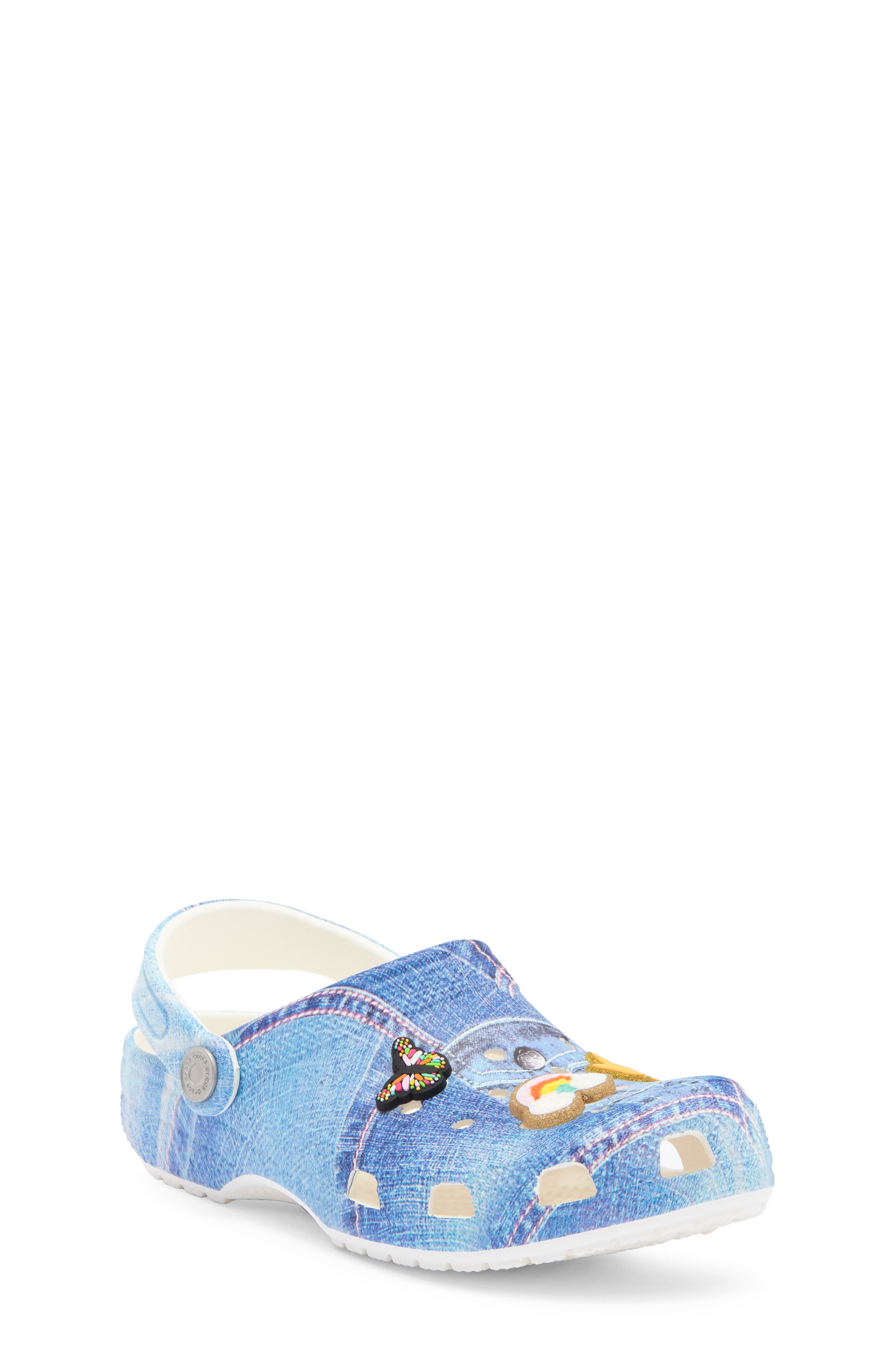 CROCS Kids' Denim Patch Print Clog