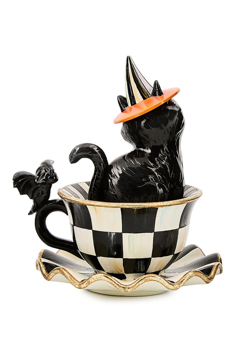 Courtly Check Teacup Ghost Decor, Alternate, color, COURTLY