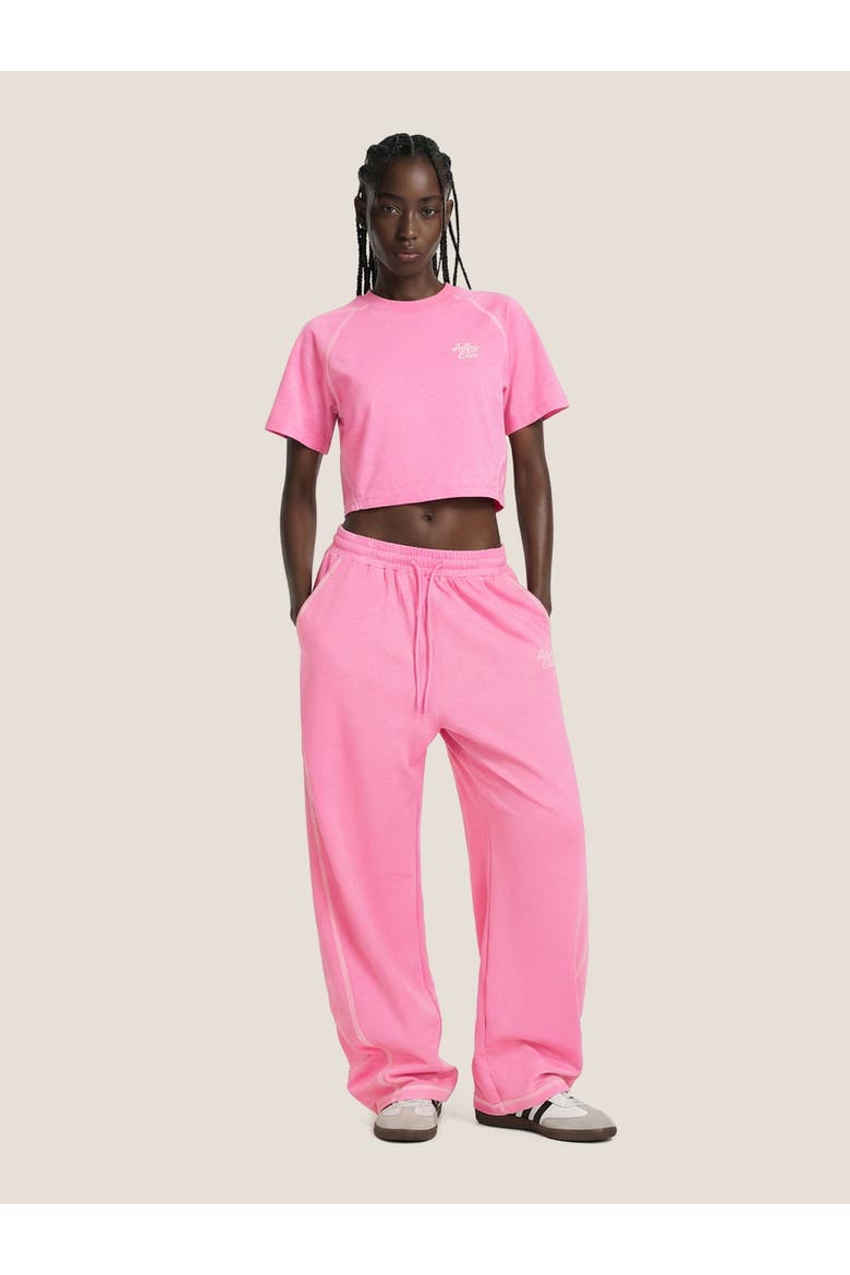 Cloud Cropped Sweat Set, Main, color, Bubblegum Pink
