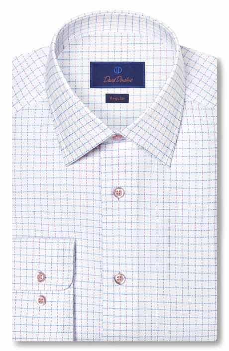 Regular Fit Dobby Check Cotton Dress Shirt