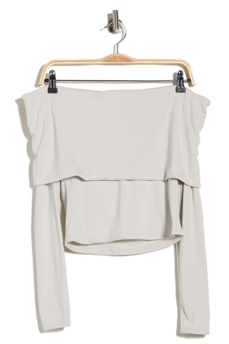 Josie Off the Shoulder Top, Alternate, color, DOVE GREY