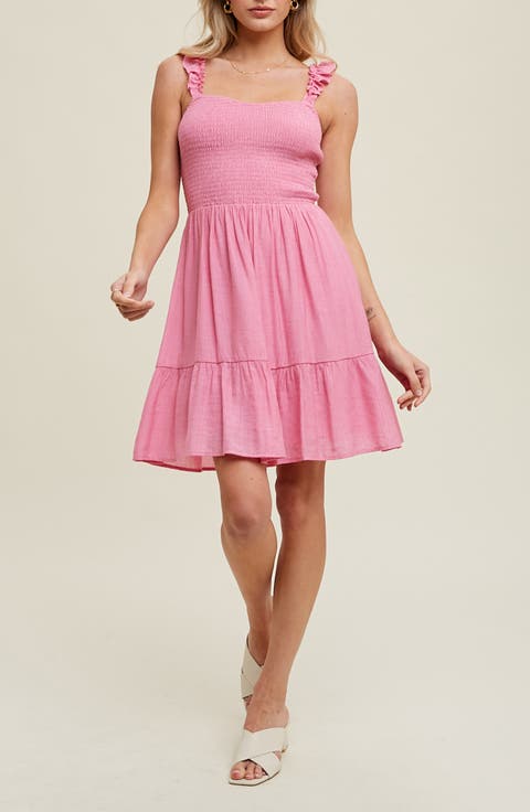 Smocked Ruffle Minidress