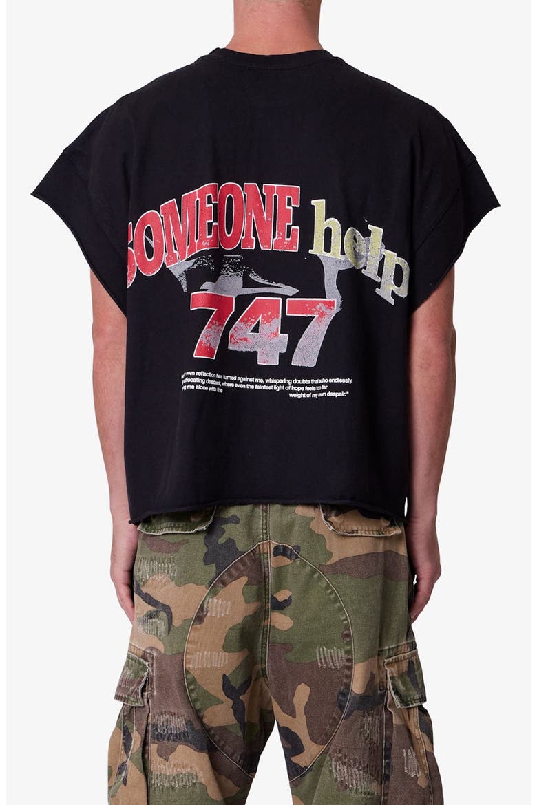 Snake Graphic Cutoff T-Shirt, Alternate, color, VINTAGE BLACK